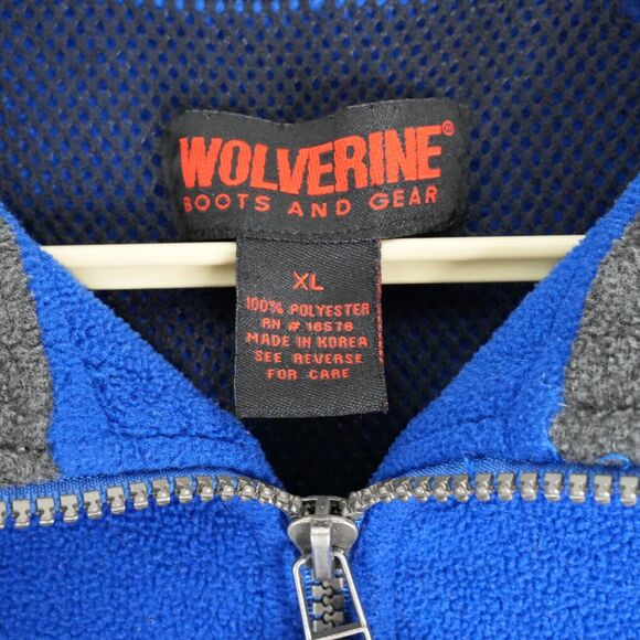 Wolverine Boots and Gear Sweater Mens XL Blue Fleece Quarter Zip Sweatshirt - Picture 5 of 8